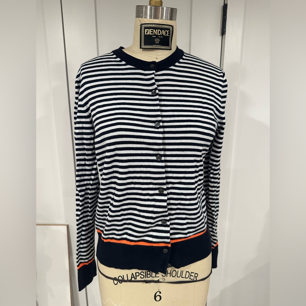 JCREW cotton striped cardigan